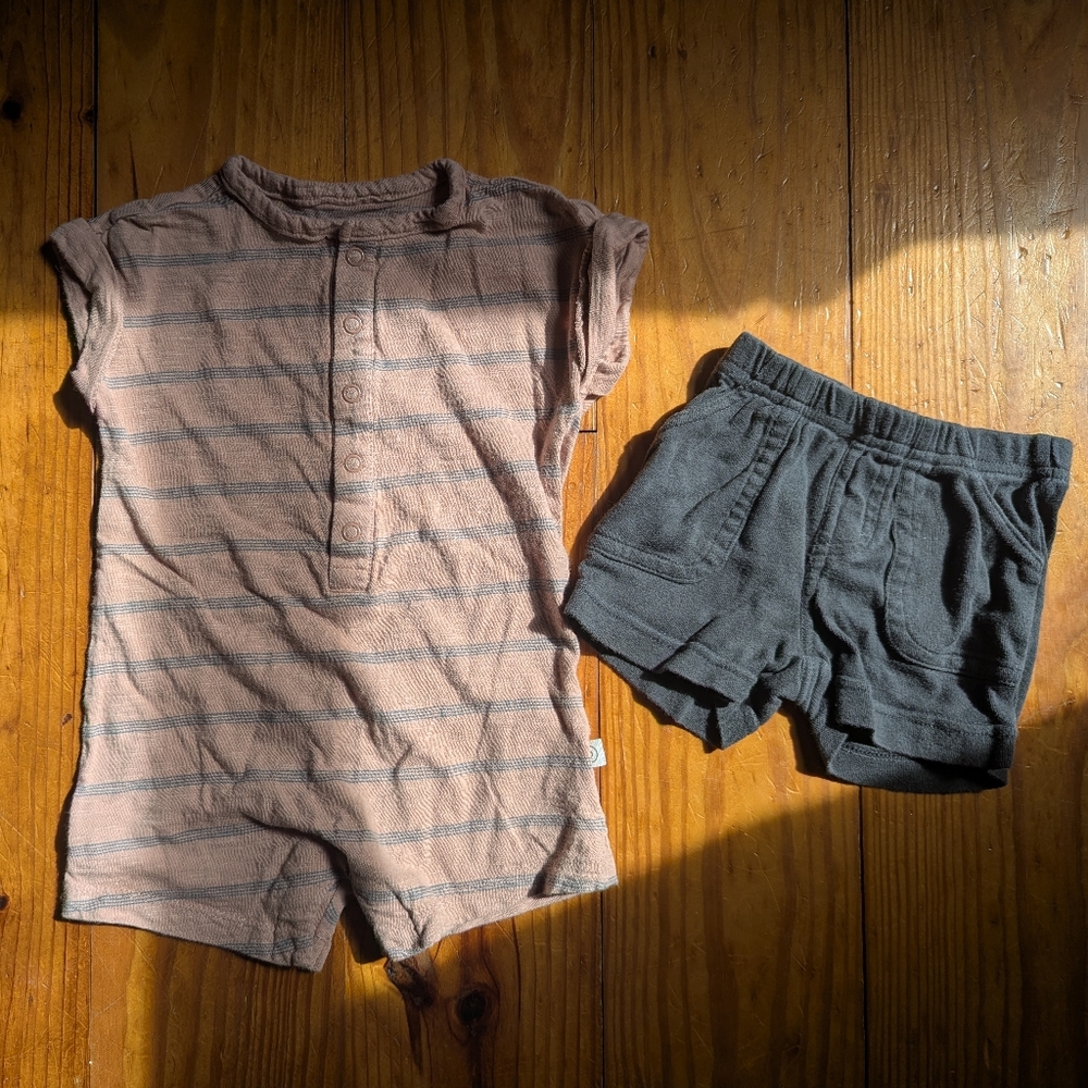 Striped Romper And Short Bundle Size 3-6mo